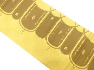 変わり横段に花唐草模様織り出し　袋帯